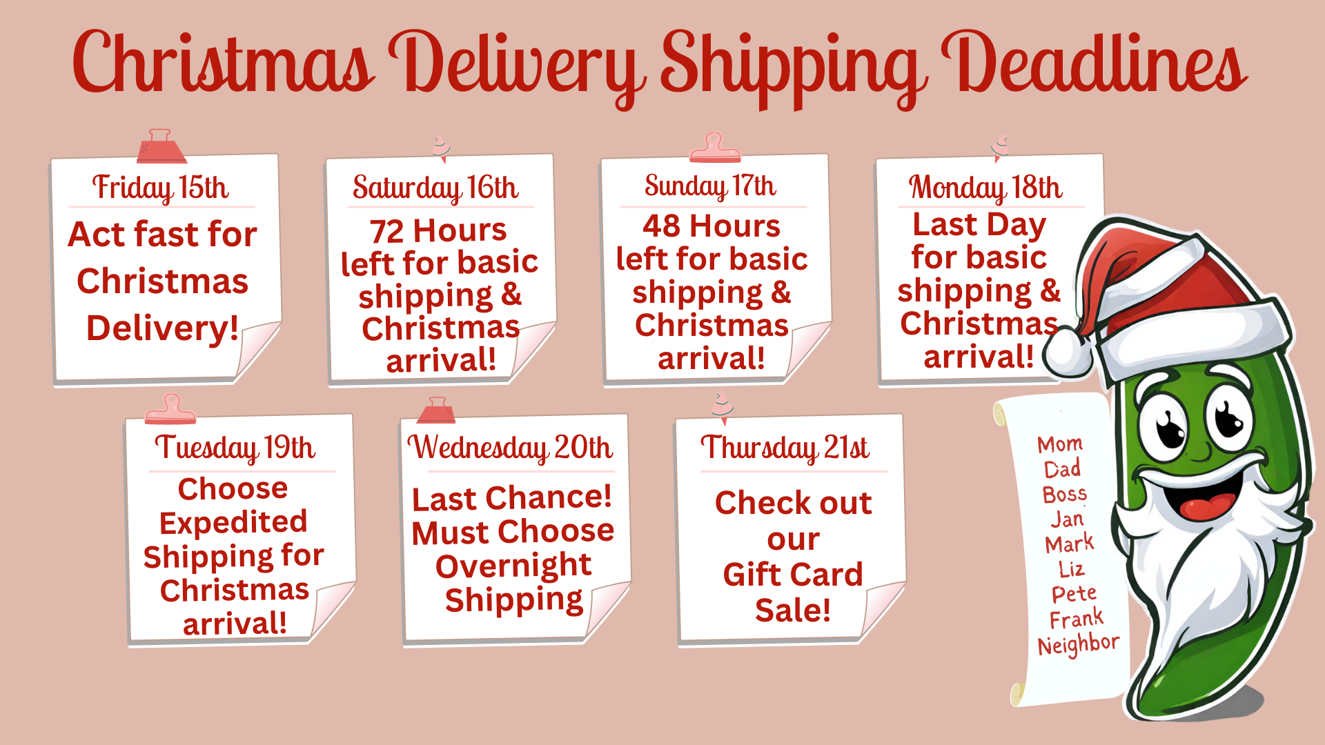 Christmas Shipping Deadlines