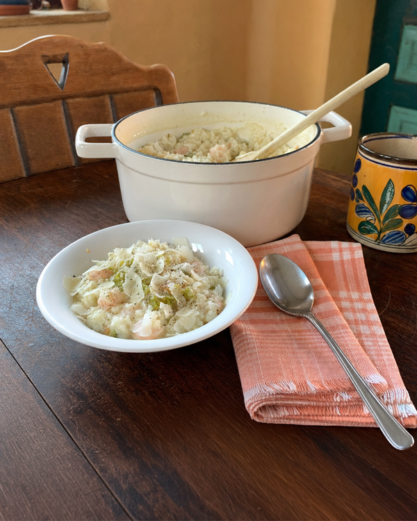 Risotto with Green Chile and Shrimp