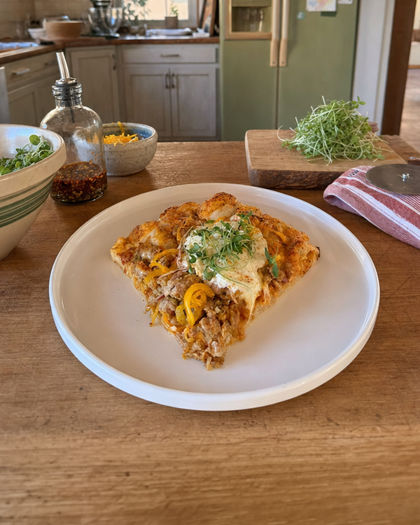 Stuffed Crust Hatch Chile Sausage Pizza