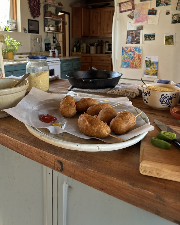 Mini Green Chile Corn Dogs