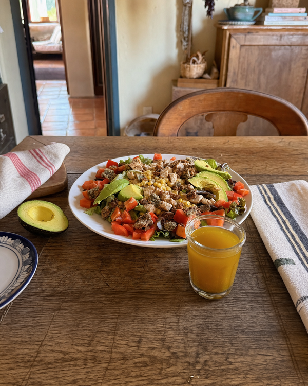 Southwestern Salad & Pecan Encrusted Hatch Green Chile