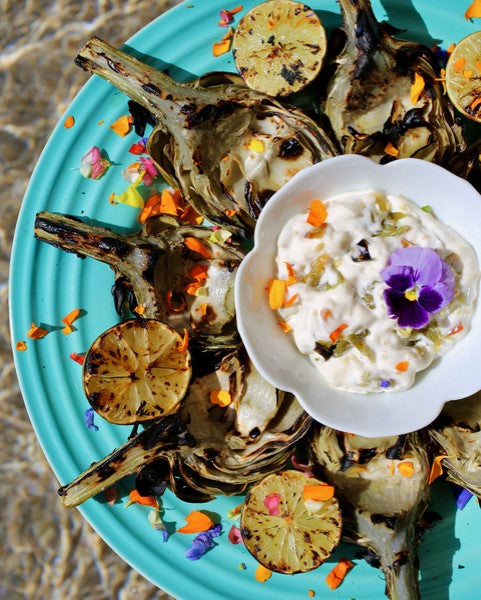 Grilled Artichoke with Hatch Chile Mayo