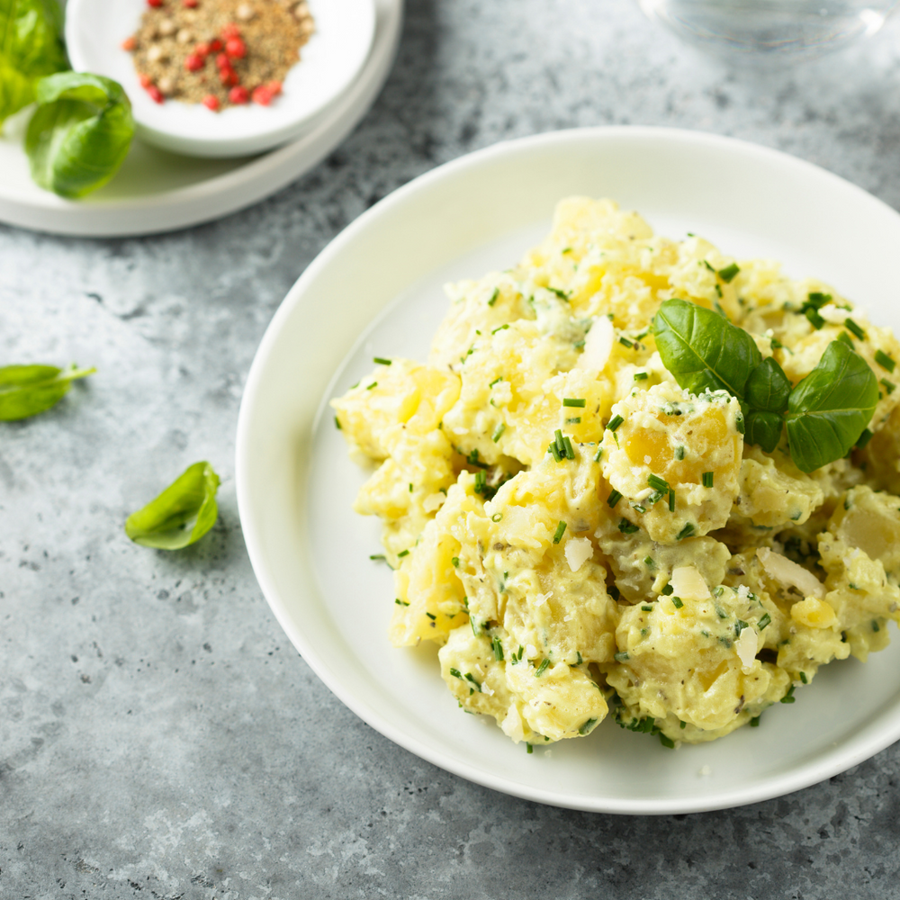 spicy potato salad with roasted hatch green chile