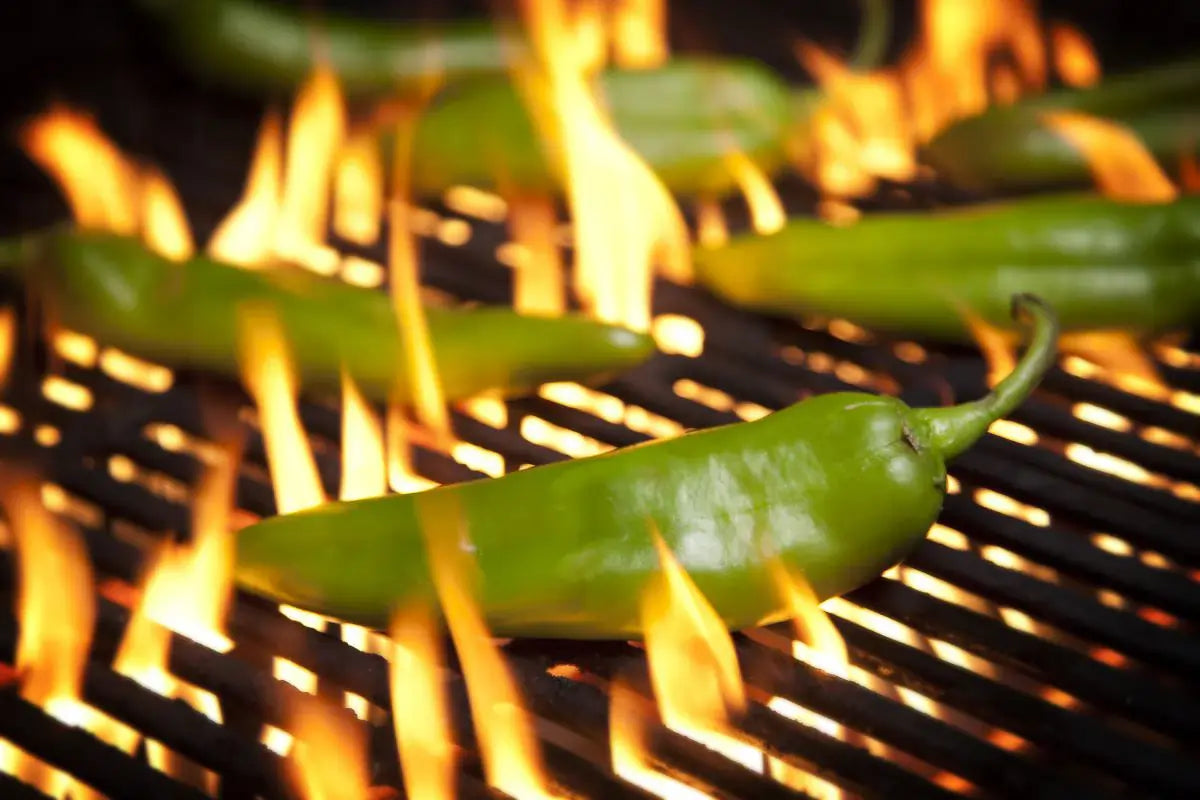Hatch Chile Roasting on Grill