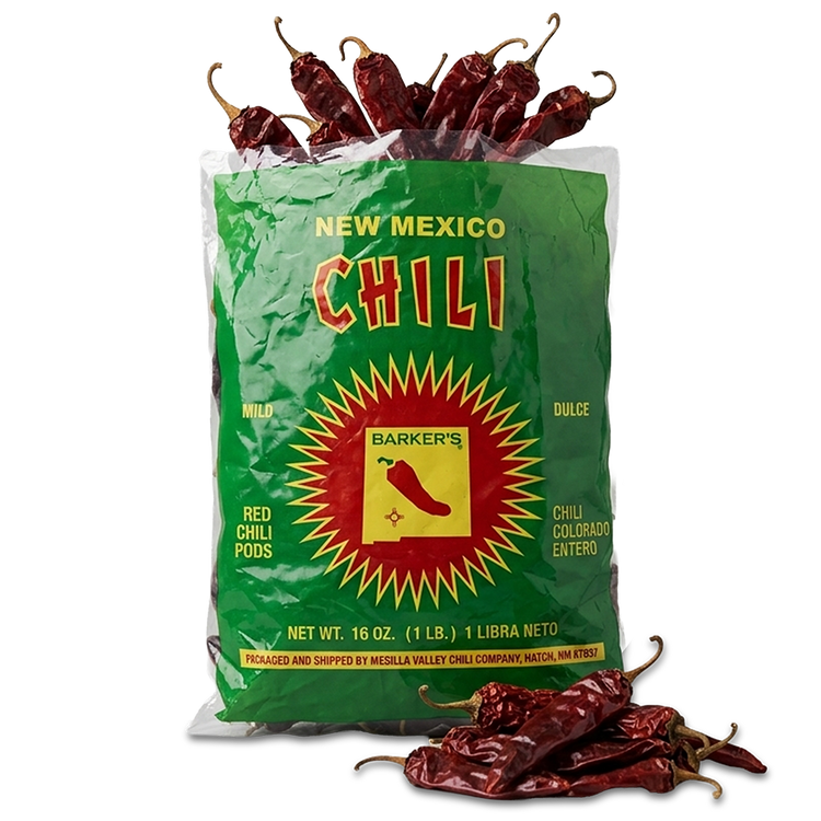 Bag of Mild New Mexico Hatch Red Chile Pods