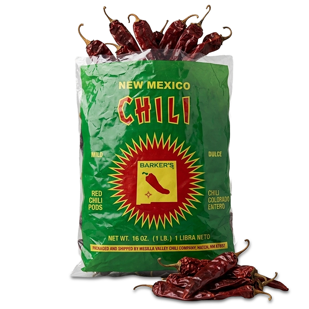 Bag of Mild New Mexico Hatch Red Chile Pods