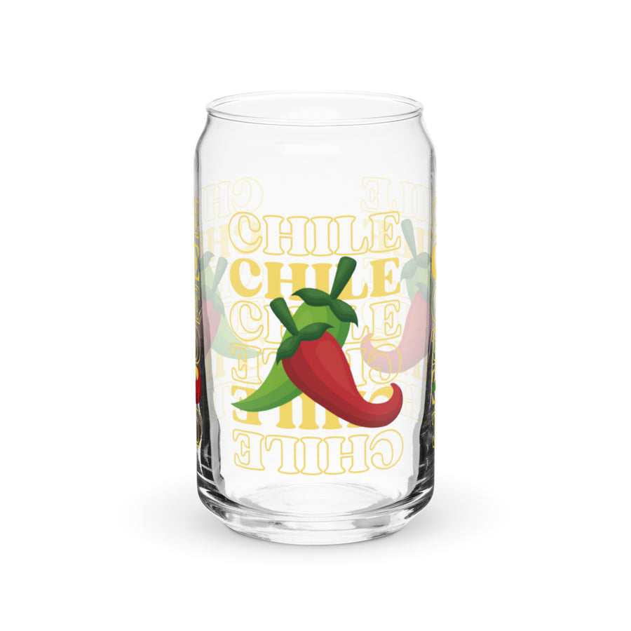 Red & Green Can Glass — can-shaped glass, 16 oz, front view