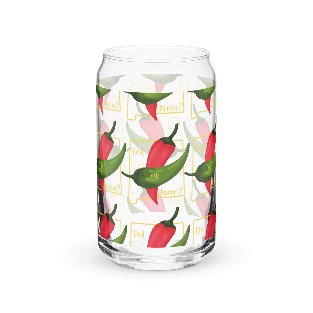 Christmas Chile Can Glass