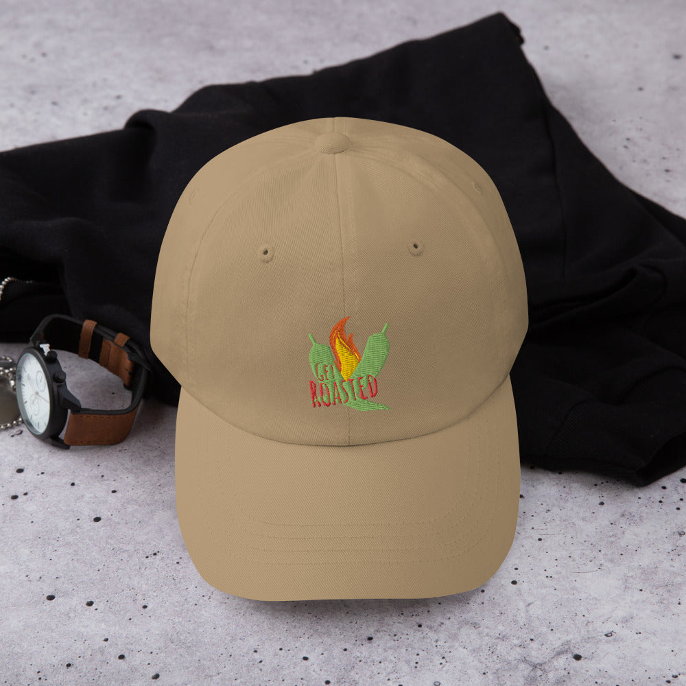 Get Roasted Dad Hat — dad hat in khaki, front view