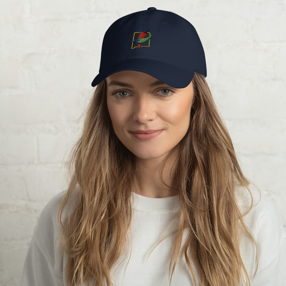 Navy Blue State Question Dad Hat
