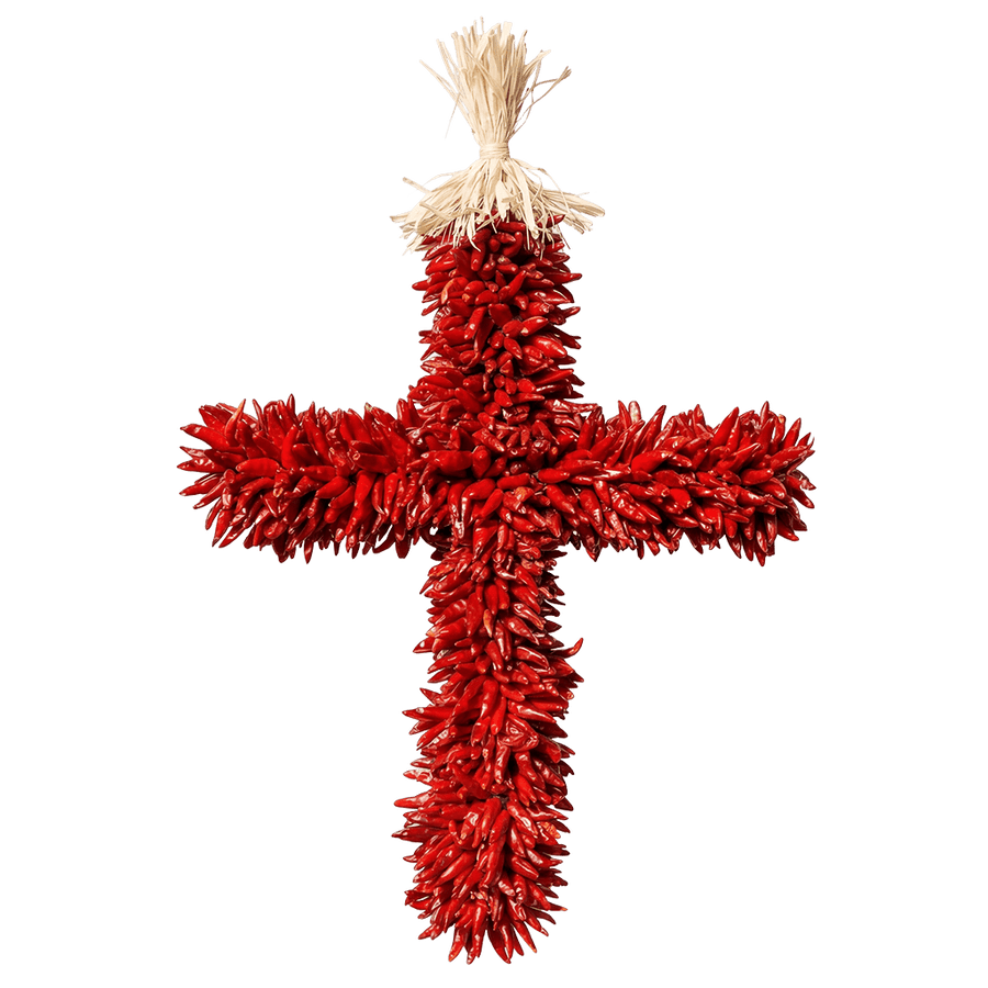 Chile pequin cross handmade with red pequin peppers