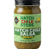 Hatch chile salsa, medium — 16 oz jar of roasted New Mexico green chile salsa