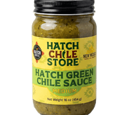 Hatch green chile sauce, medium — 16 oz jar of authentic New Mexico green chile