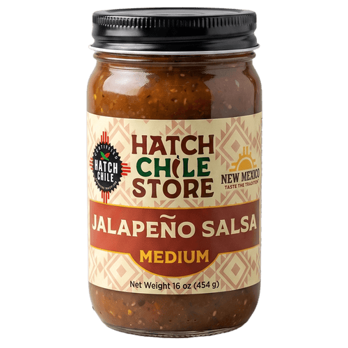 Hatch jalapeño salsa, medium — 16 oz jar of New Mexico jalapeño salsa