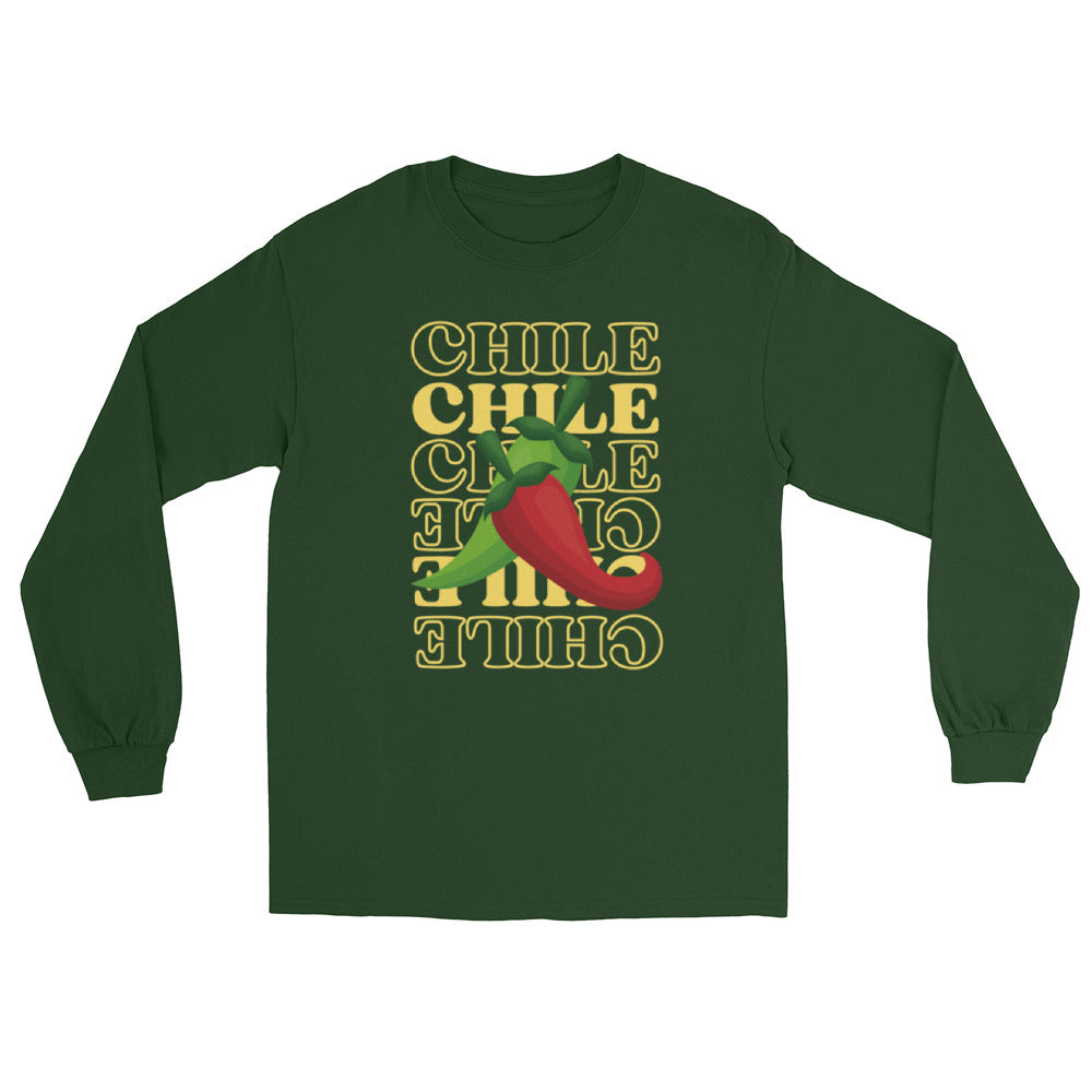 Red & Green Long Sleeve Shirt — men's long sleeve shirt in forest green, front view