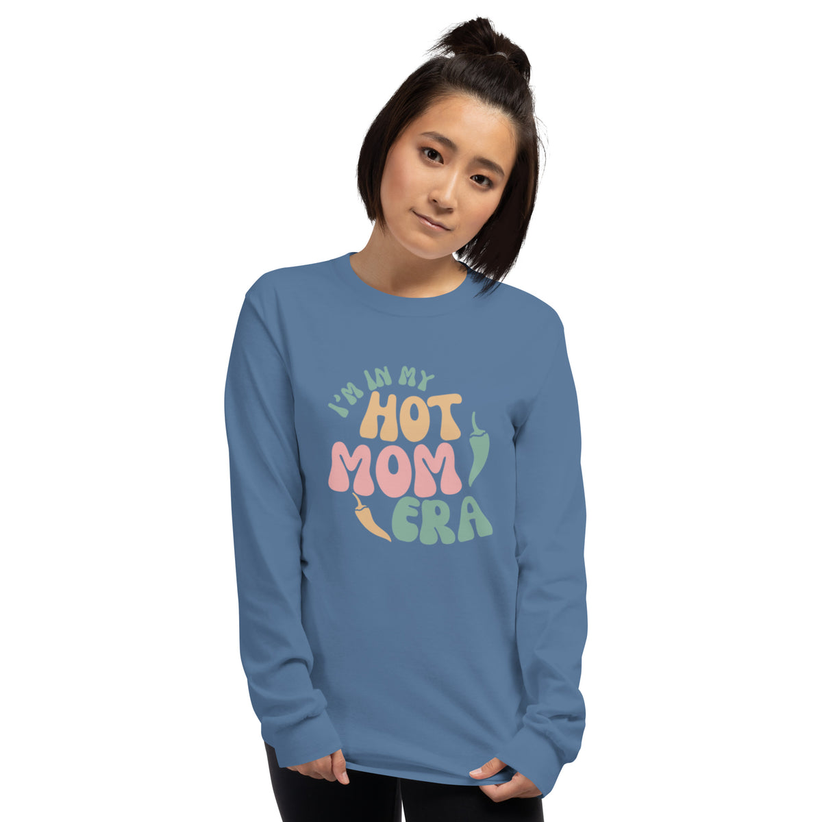 Era Long Sleeve Shirt — men's long sleeve shirt in indigo blue, front view