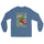 Red & Green Long Sleeve Shirt — men's long sleeve shirt in indigo blue, front view
