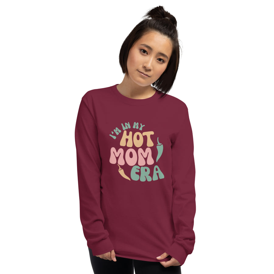 Era Long Sleeve Shirt — men's long sleeve shirt in maroon, front view