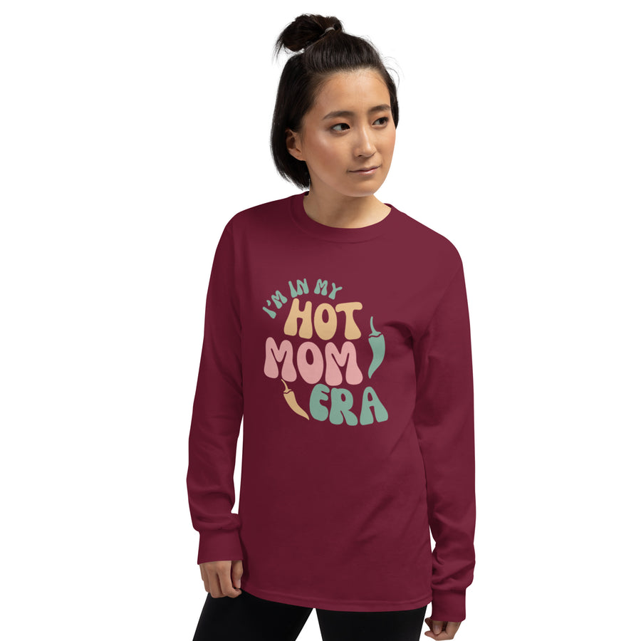 Era Long Sleeve Shirt — men's long sleeve shirt in maroon, front left view