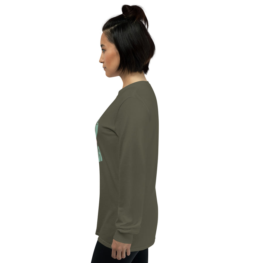 Era Long Sleeve Shirt — men's long sleeve shirt in military green, left view