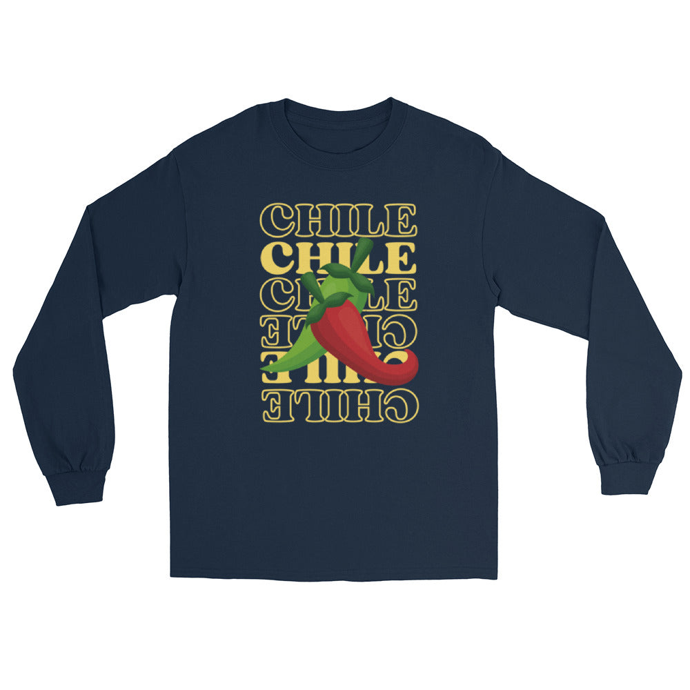 Red & Green Long Sleeve Shirt — men's long sleeve shirt in navy, front view