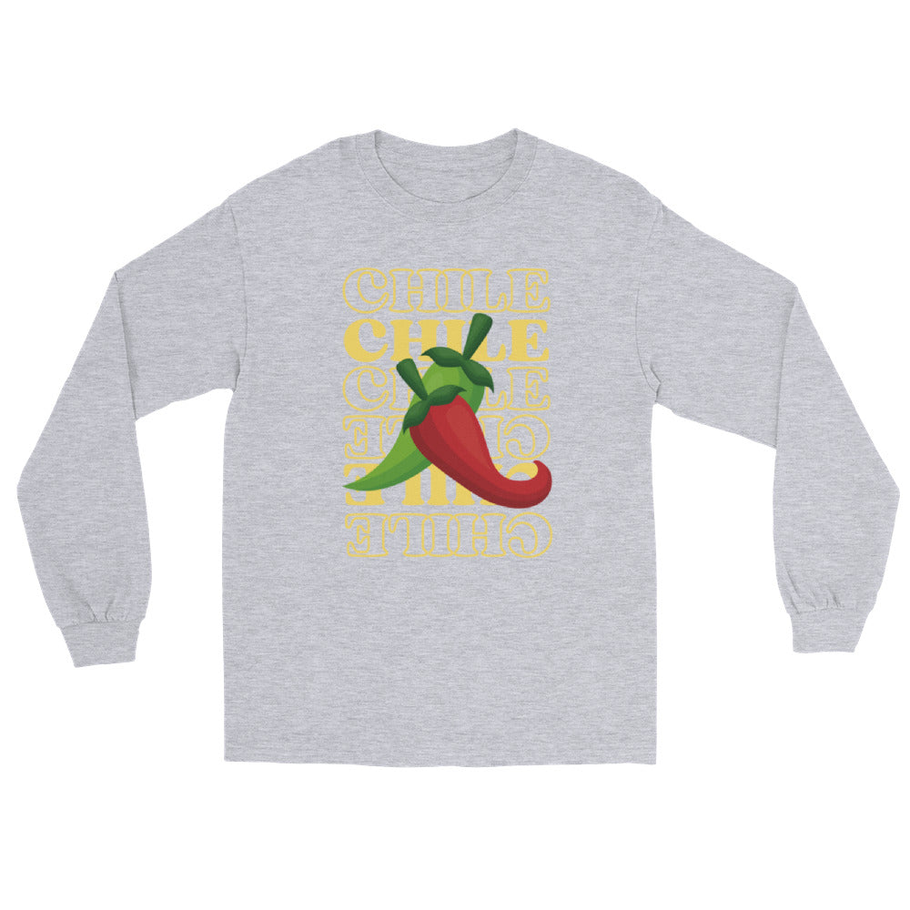 Red & Green Long Sleeve Shirt — men's long sleeve shirt in sport grey, front view