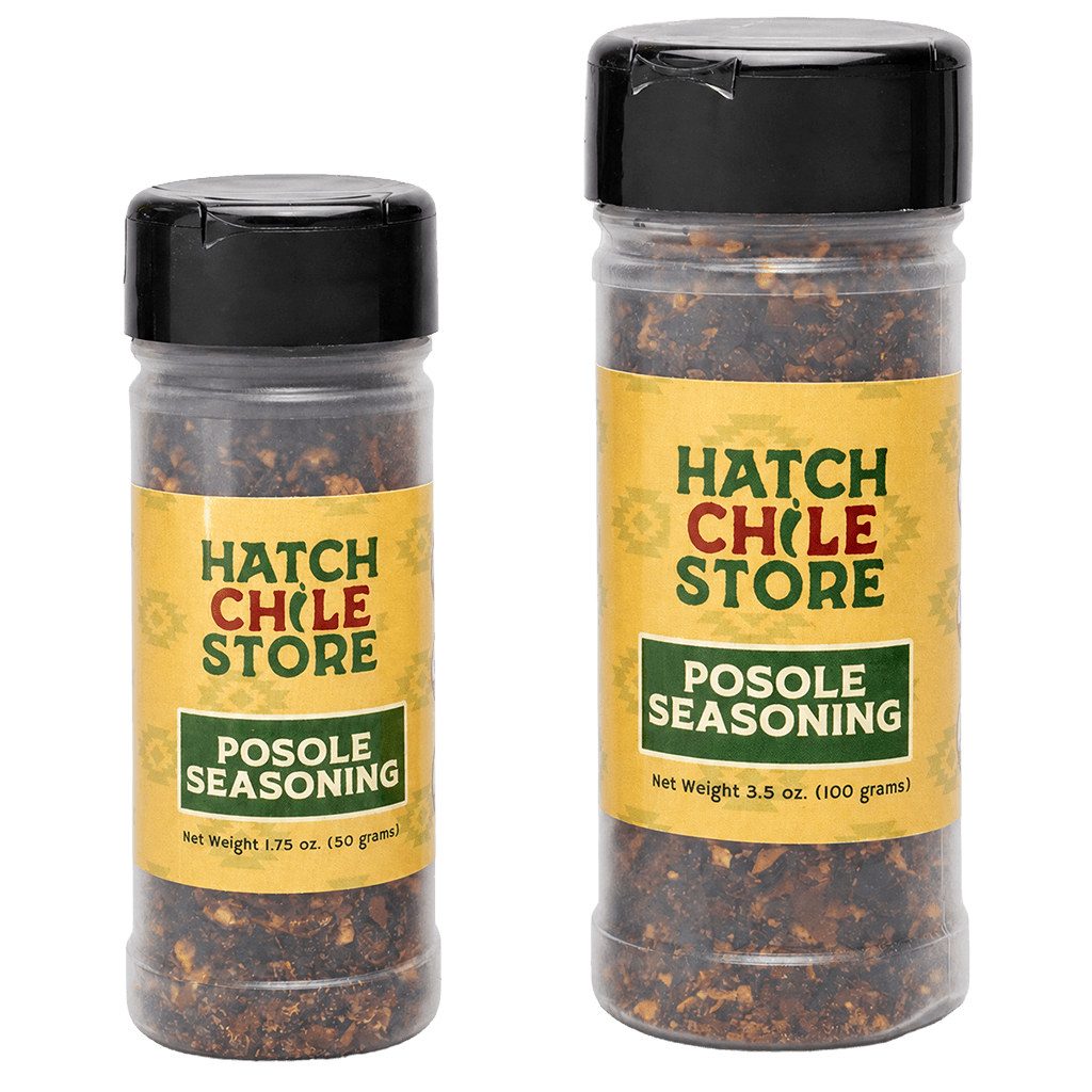 Posole seasoning in 1.75 oz and 3.5 oz shaker bottles