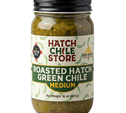 Roasted Hatch green chile, medium — 16 oz jar of jarred New Mexico Hatch green chile