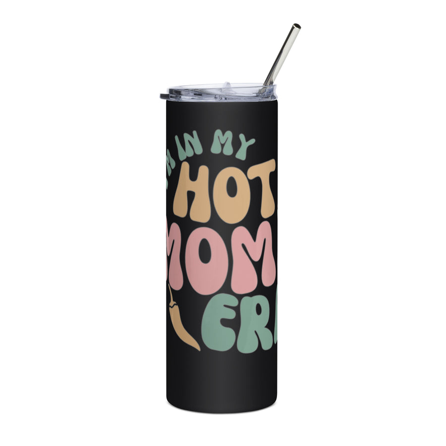 Era Tumbler — stainless steel tumbler in black, front view