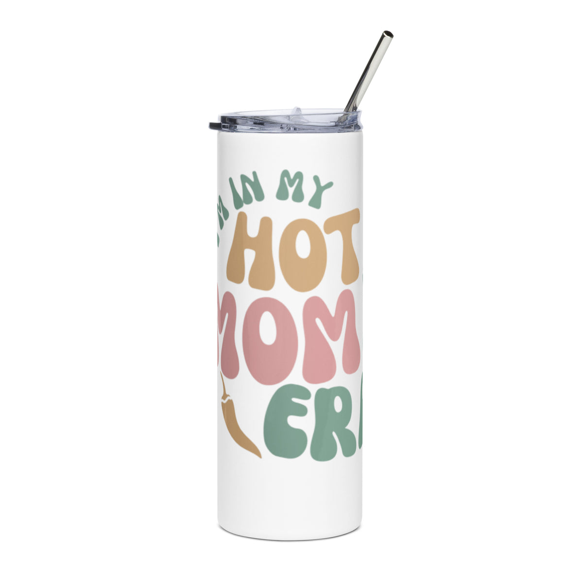 Era Tumbler — stainless steel tumbler in white, front view