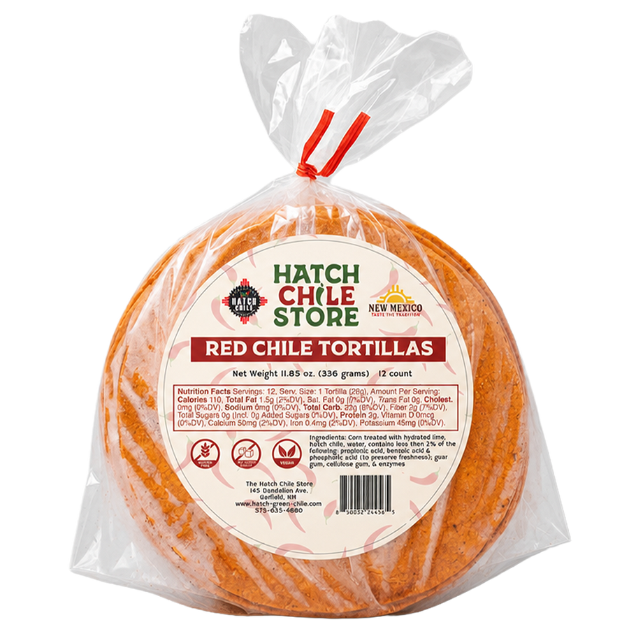 Hatch red chile corn tortillas