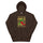Red & Green Hoodie — unisex hoodie in dark chocolate, front view