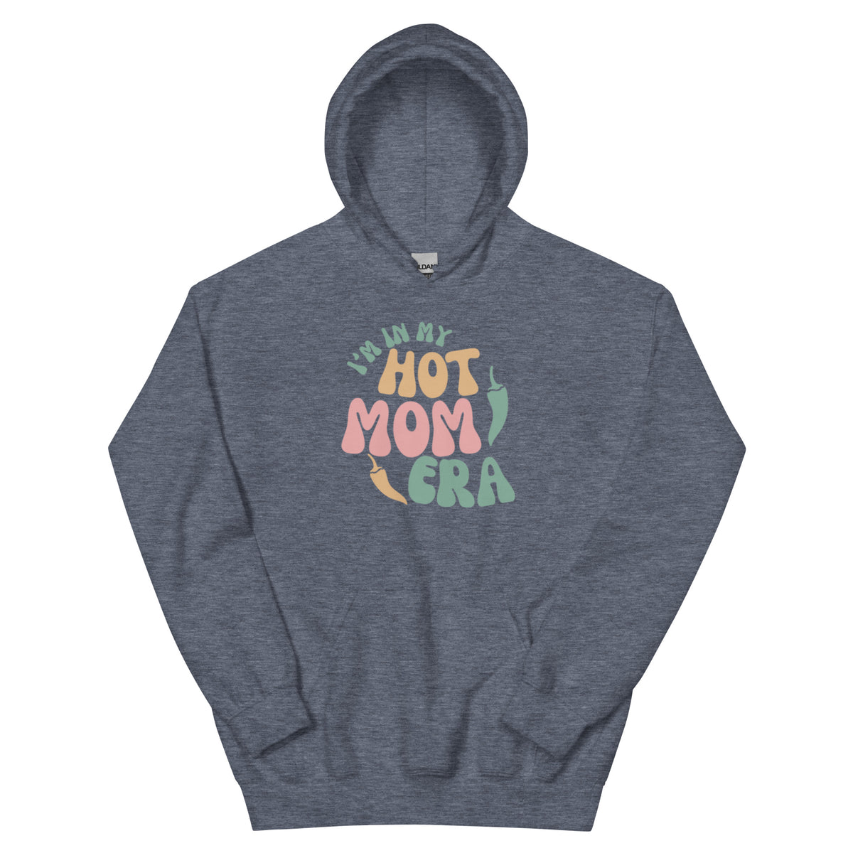 Era Hoodie — unisex hoodie in heather sport dark navy, front view