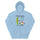 PSA Hoodie — unisex hoodie in light blue, front view