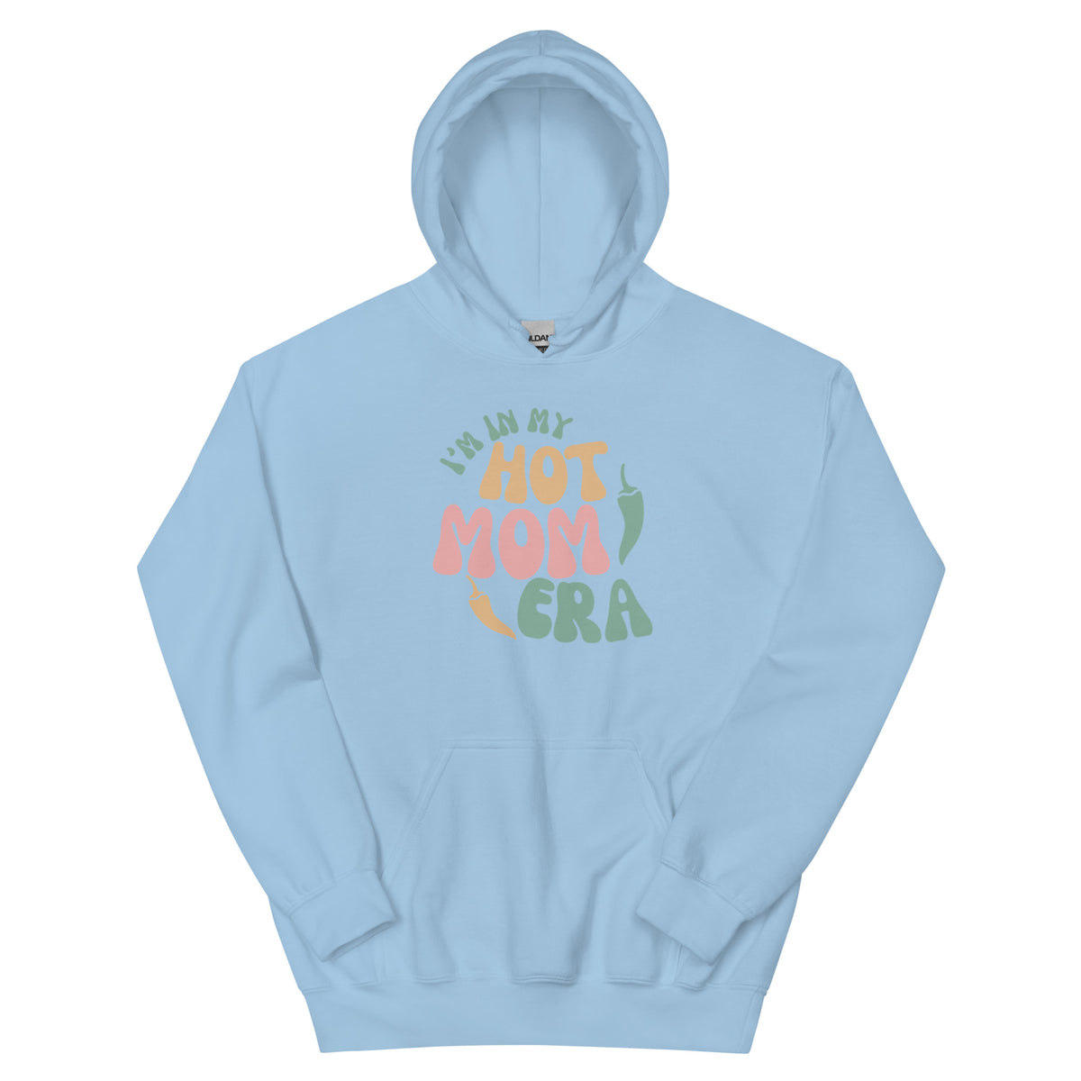 Era Hoodie — unisex hoodie in light blue, front view