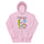 PSA Hoodie — unisex hoodie in light pink, front view
