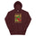 Red & Green Hoodie — unisex hoodie in maroon, front view