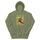 Red & Green Hoodie — unisex hoodie in military green, front view