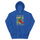 Red & Green Hoodie — unisex hoodie in royal, front view