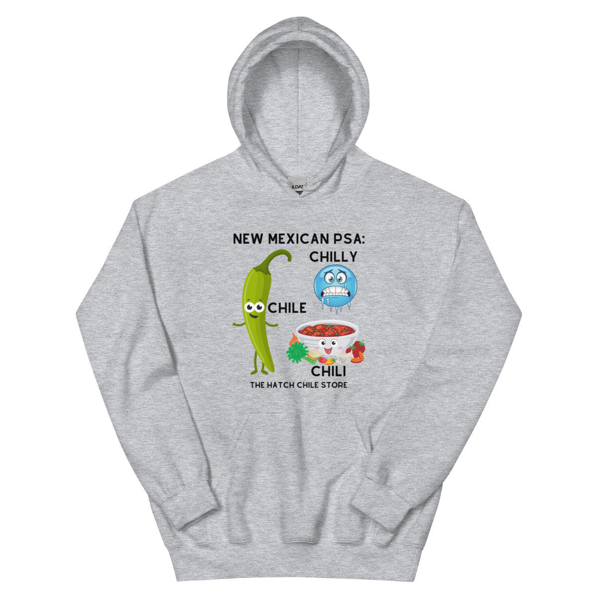 PSA Hoodie — unisex hoodie in sport grey, front view