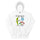 PSA Hoodie — unisex hoodie in white, front view