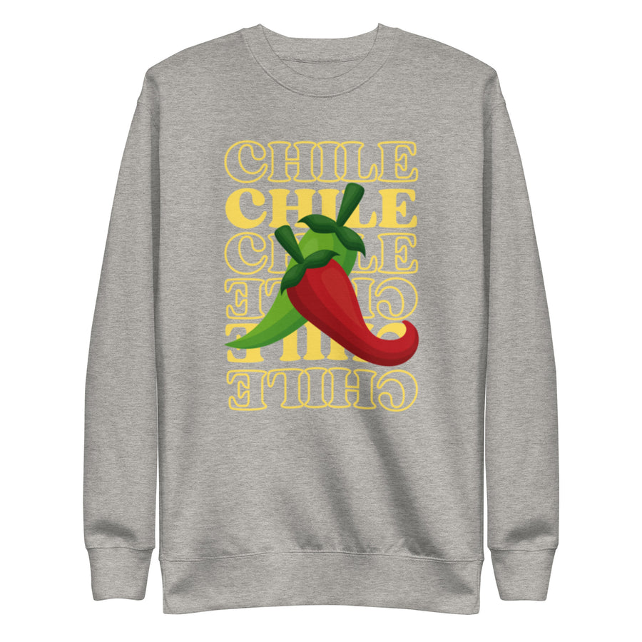 Red & Green Sweatshirt — unisex sweatshirt in carbon grey, front view
