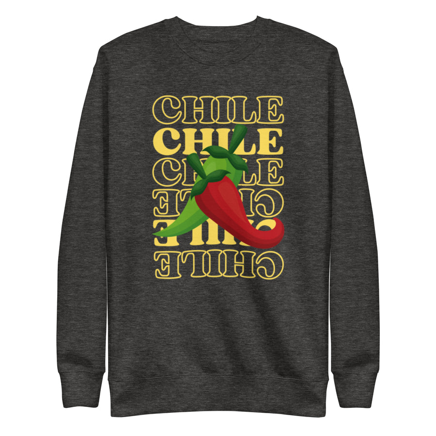Red & Green Sweatshirt — unisex sweatshirt in charcoal heather, front view