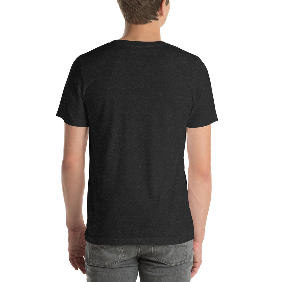 Catch The Hype T-Shirt — unisex t-shirt in black heather, back view