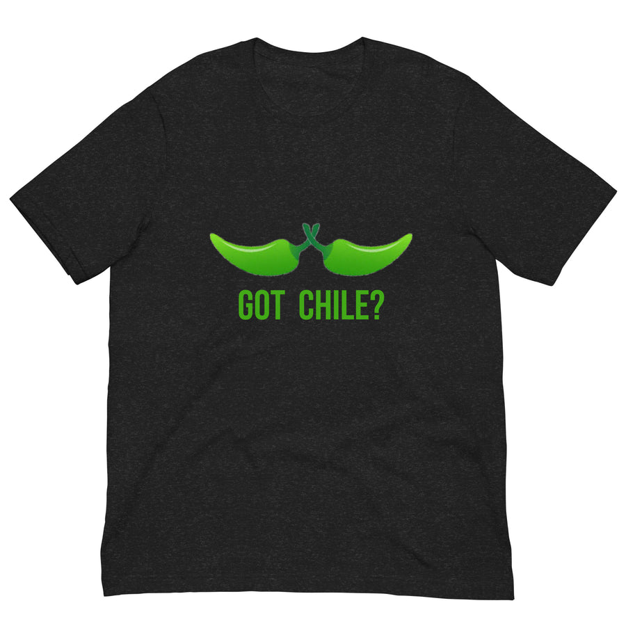 Got Chile Shirt — unisex t-shirt in black heather, front view