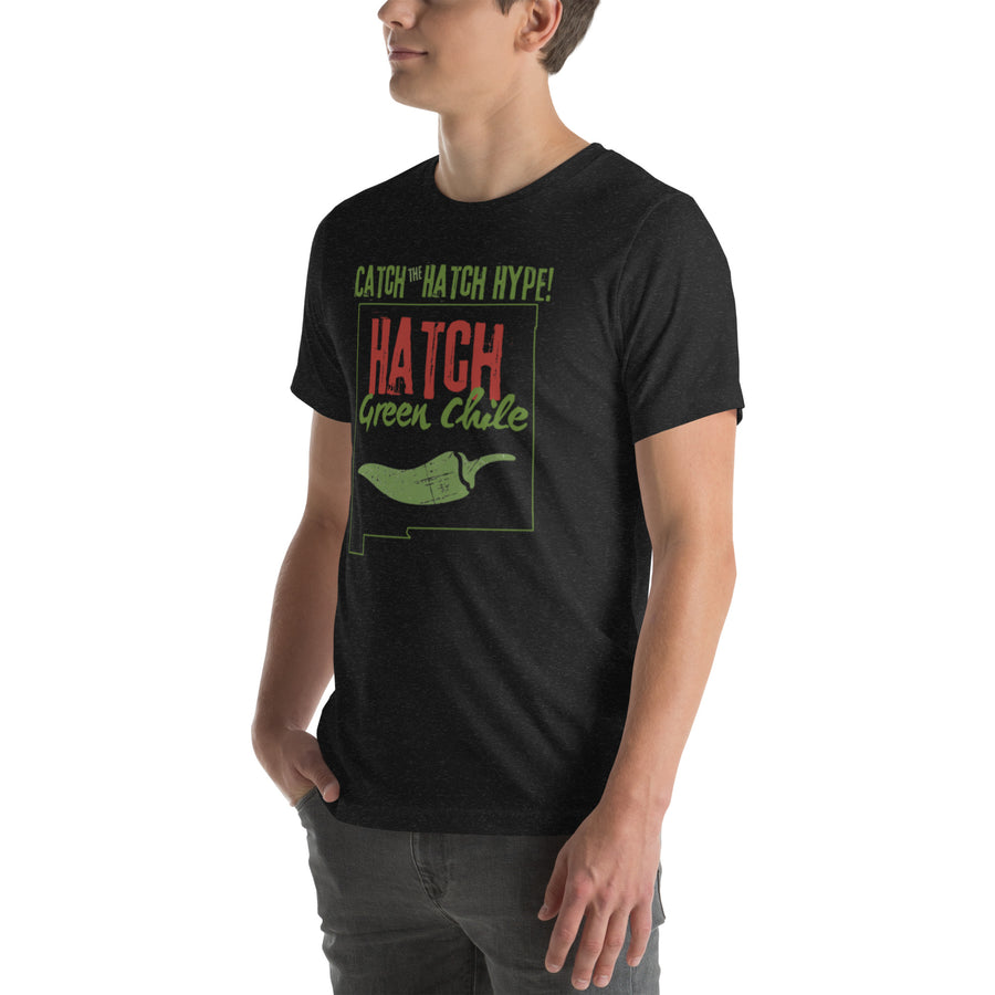Catch The Hype T-Shirt — unisex t-shirt in black heather, front left view