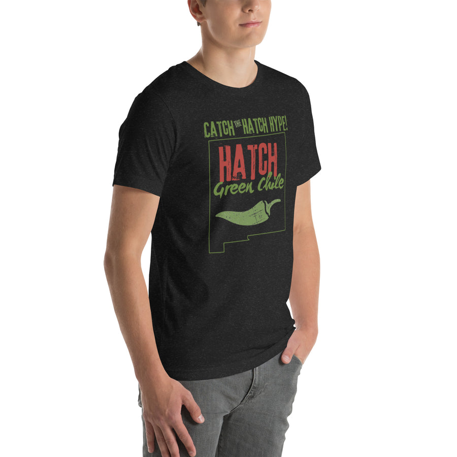 Catch The Hype T-Shirt — unisex t-shirt in black heather, front right view