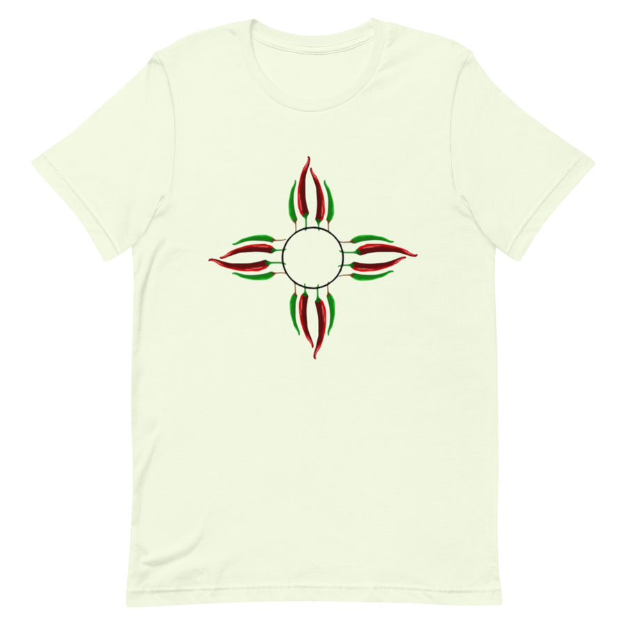 Chile Zia Shirt — unisex t-shirt in citron, front view