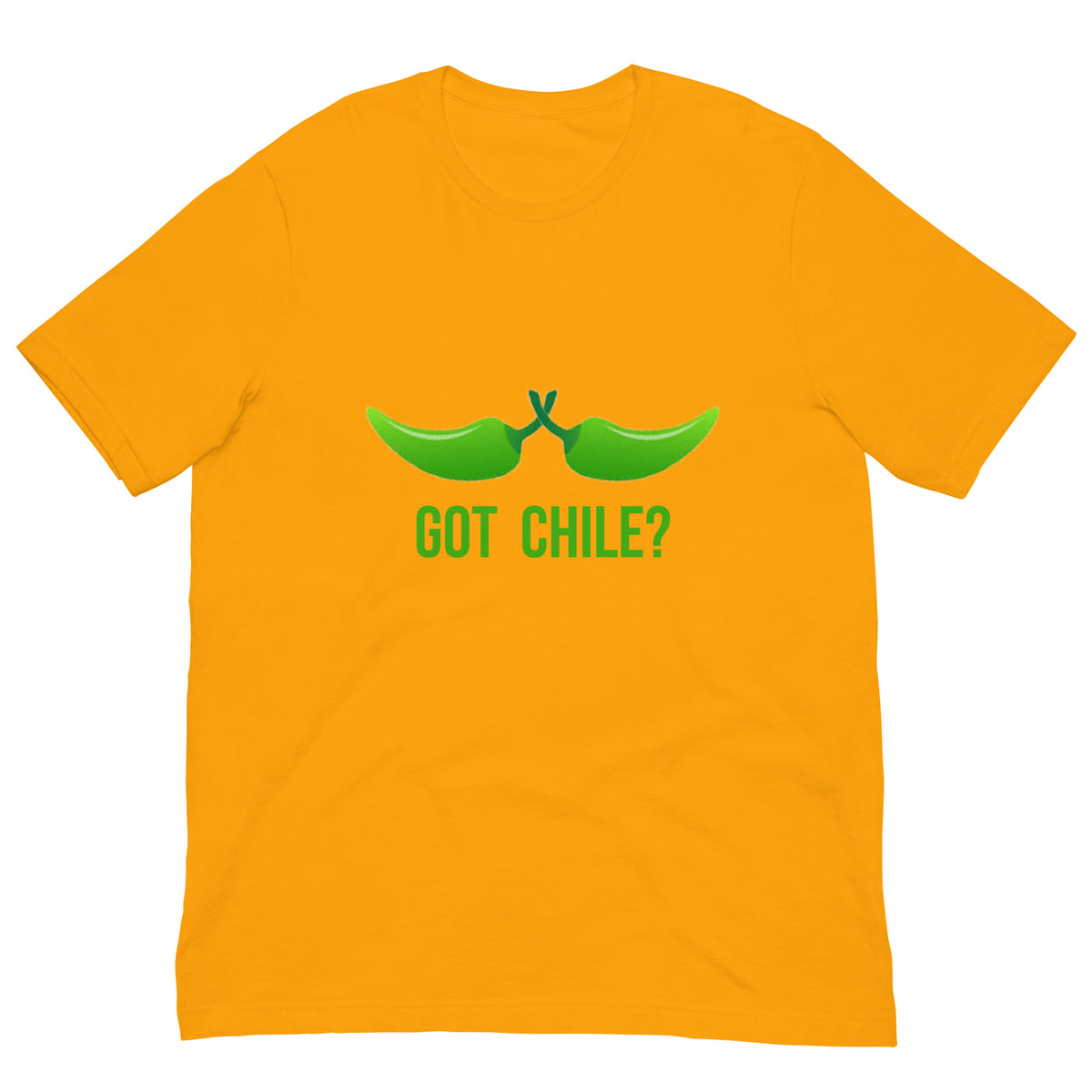Got Chile Shirt — unisex t-shirt in gold, front view