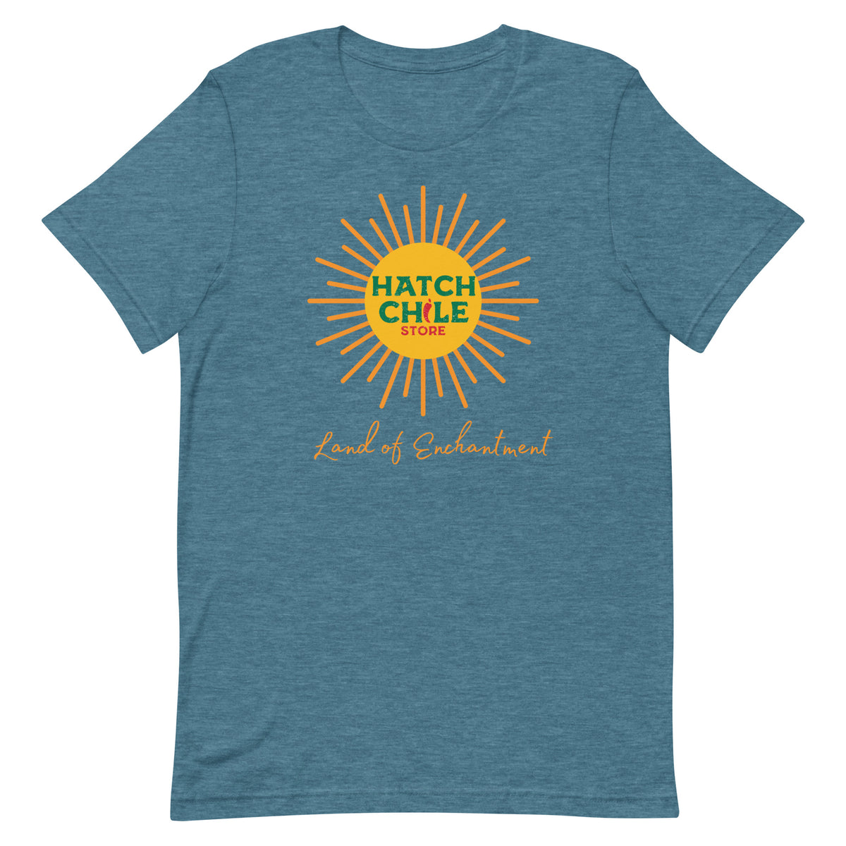 Land of Enchantment Shirt — unisex t-shirt in heather deep teal, front view